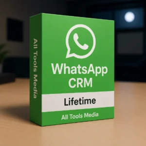 WhatsApp CRM Lifetime digital product thumbnail by All Tools Media for customer management and marketing automation